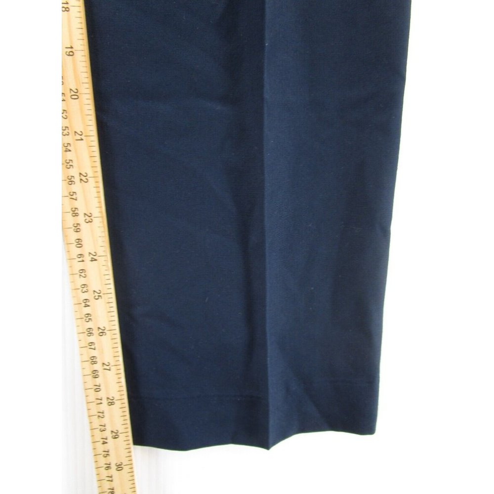 VINTAGE LL Bean Pants 12 High Rise Pleated 80s 90s Rayon Navy USA NEW - Picture 6 of 10